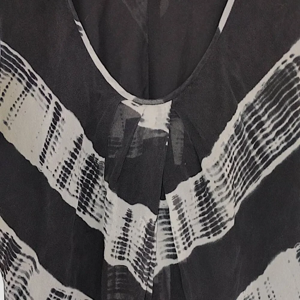 Jones NY Womens Dress Sz 10 Silk Black White Stripes Sleeveless Dressy Classicor